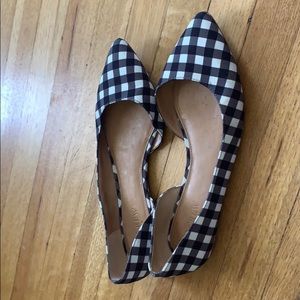 J. Crew Gingham D’Orsay Flats
